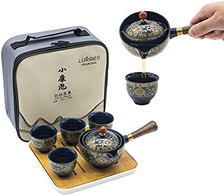 Przenośny Zestaw Gongfu Porcelana Niebieski Kwiat