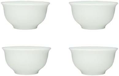 Cztery Czarki Degustacyjne Gongfu Porcelana Biała