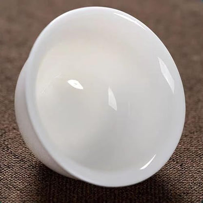 Cztery Czarki Degustacyjne Gongfu Porcelana Biała