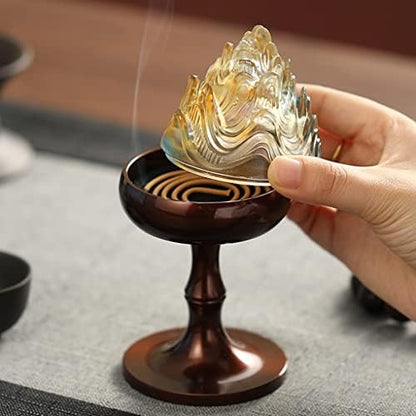 Kominek Kadzidło Wodospad Miedź Szklany